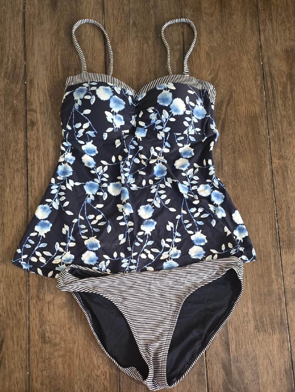 Sea Level Striped & Floral Tankini